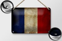 Blechschild Flagge 18x12cm Frankreich Fahne