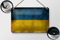 Blechschild Flagge 18x12cm Ukraine Fahne