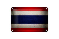 Blechschild Flagge 18x12cm Thailand Fahne Wanddeko