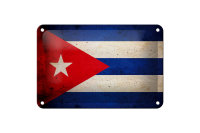Blechschild Flagge 18x12cm Kuba Cuba Fahne
