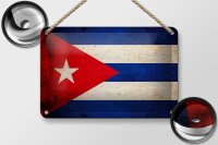 Blechschild Flagge 18x12cm Kuba Cuba Fahne