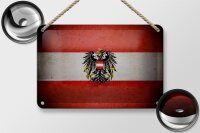 Blechschild Flagge 18x12cm Österreich Fahne Wappen