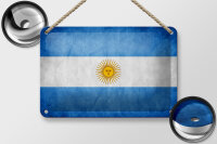 Blechschild Flagge 18x12cm Argentinien Fahne