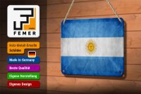 Blechschild Flagge 18x12cm Argentinien Fahne