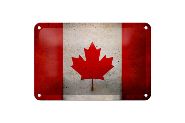 Blechschild Flagge 18x12cm Kanada Fahne Wanddeko