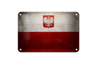 Blechschild Flagge 18x12cm Polen Fahne Wanddeko