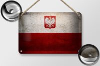 Blechschild Flagge 18x12cm Polen Fahne Wanddeko