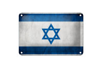 Blechschild Flagge 18x12cm Israel Fahne Wanddeko