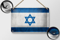 Blechschild Flagge 18x12cm Israel Fahne Wanddeko