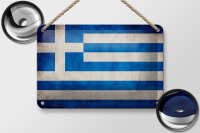 Blechschild Flagge 18x12cm Griechenland Fahne
