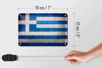 Blechschild Flagge 18x12cm Griechenland Fahne