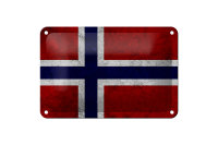 Blechschild Flagge 18x12cm Norwegen Fahne Wanddeko