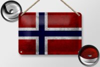 Blechschild Flagge 18x12cm Norwegen Fahne Wanddeko