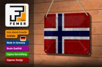 Blechschild Flagge 18x12cm Norwegen Fahne Wanddeko
