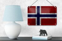 Blechschild Flagge 18x12cm Norwegen Fahne Wanddeko