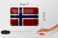 Blechschild Flagge 18x12cm Norwegen Fahne Wanddeko