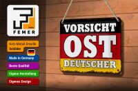 Blechschild Flagge 18x12cm Vorsicht Ost Deutscher