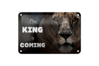 Blechschild Löwe 18x12cm The King is coming