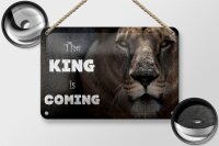 Blechschild Löwe 18x12cm The King is coming