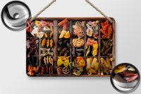 Blechschild Essen 18x12cm Nudeln Nudelarten Pasta