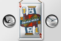 Blechschild Spruch 12x18cm Bier König drink Beer King