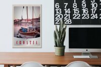 Holzschild Reise 20x30cm Kroatien Boote Stadt Meer Urlaub
