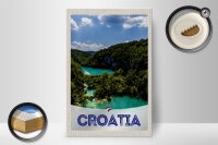 Holzschild Reise 20x30cm Kroatien Meer Natur Urlaub Berge
