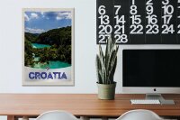 Holzschild Reise 20x30cm Kroatien Meer Natur Urlaub Berge