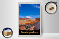 Holzschild Reise 20x30cm Fuerteventura Spanien Wüste Gebirge