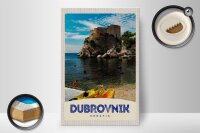 Holzschild Reise 20x30cm Dubrovnik Kroatien Meer Architektur