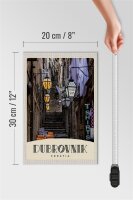 Holzschild Reise 20x30cm  Dubrovnik Kroatien Treppen Dekoration