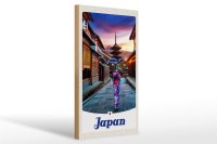 Holzschild Reise 20x30cm Japan Asien Japanerin Tradition