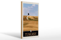 Holzschild Reise 20x30cm Toskana Italien Feld Wiese Natur Schild