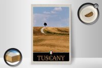 Holzschild Reise 20x30cm Toskana Italien Feld Wiese Natur Schild