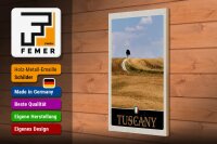 Holzschild Reise 20x30cm Toskana Italien Feld Wiese Natur Schild