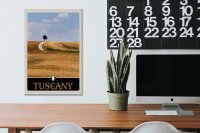 Holzschild Reise 20x30cm Toskana Italien Feld Wiese Natur Schild