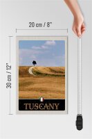 Holzschild Reise 20x30cm Toskana Italien Feld Wiese Natur Schild