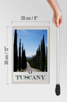 Holzschild Reise 20x30cm Toskana Italien Allee Weg Schild