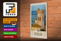 Holzschild Reise 20x30cm Toskana Italien Kirchturm Schild