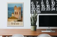 Holzschild Reise 20x30cm Toskana Italien Kirchturm Schild