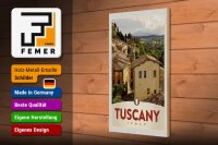 Holzschild Reise 20x30cm Toskana Italien Häuser Überblick Dekoration