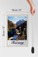 Holzschild Reise 20x30cm Toskana Italien Architektur Gebirge
