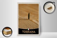 Holzschild Reise 20x30cm Toskana Italien Felder Natur Sand