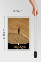 Holzschild Reise 20x30cm Toskana Italien Felder Natur Sand