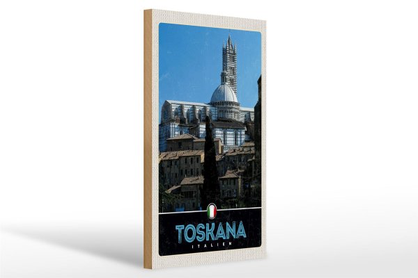 Holzschild Reise 20x30cm Toskana Italien Wüste Natur Sand
