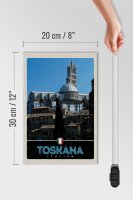 Holzschild Reise 20x30cm Toskana Italien Wüste Natur Sand