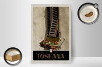 Holzschild Reise 20x30cm Toskana Italien Gebäude Blumen