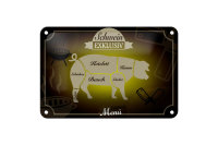Blechschild Fleisch 18x12cm Schwein exklusiv Menü