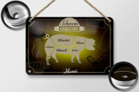 Blechschild Fleisch 18x12cm Schwein exklusiv Menü