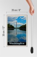 Holzschild Reise 20x30cm Washington USA Amerika Poromac